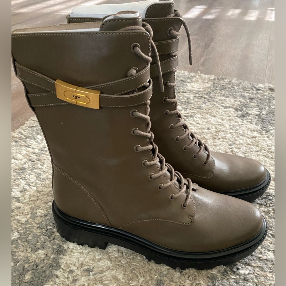 Tory Burch T Hardware Lug Sole Boot - Brown